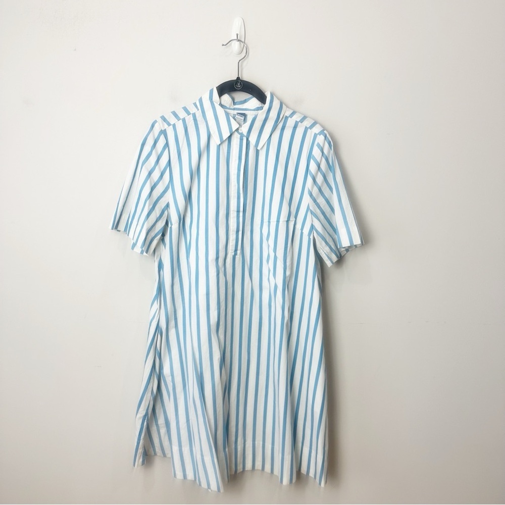 Old Navy Swing Shirtdress White blue stripe nautical short sleeve - Picture 4 of 10